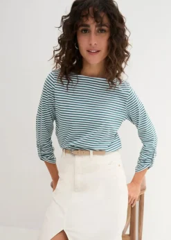Clearance Langarmshirt aus reiner Baumwolle Damen Shirts & Tops