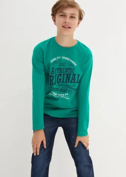 Kinder bonprix Jungen 9-16 Jahre·Mehrfachpacks|Jungen 9-16 Jahre·Bademode|Langarmshirt aus reiner Bio-Baumwolle (2er Pack)
