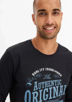 Langarmshirt aus reiner Bio-Baumwolle (2er Pack) Herren Große Größen|Shirts & Polos