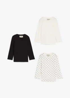 Kinder bonprix Mädchen 2-8 Jahre·Nachhaltigere Materialien|Mädchen 9-16 Jahre·Nachhaltigere Materialien|Langarmshirt aus reiner Bio-Baumwolle (3er Pack)