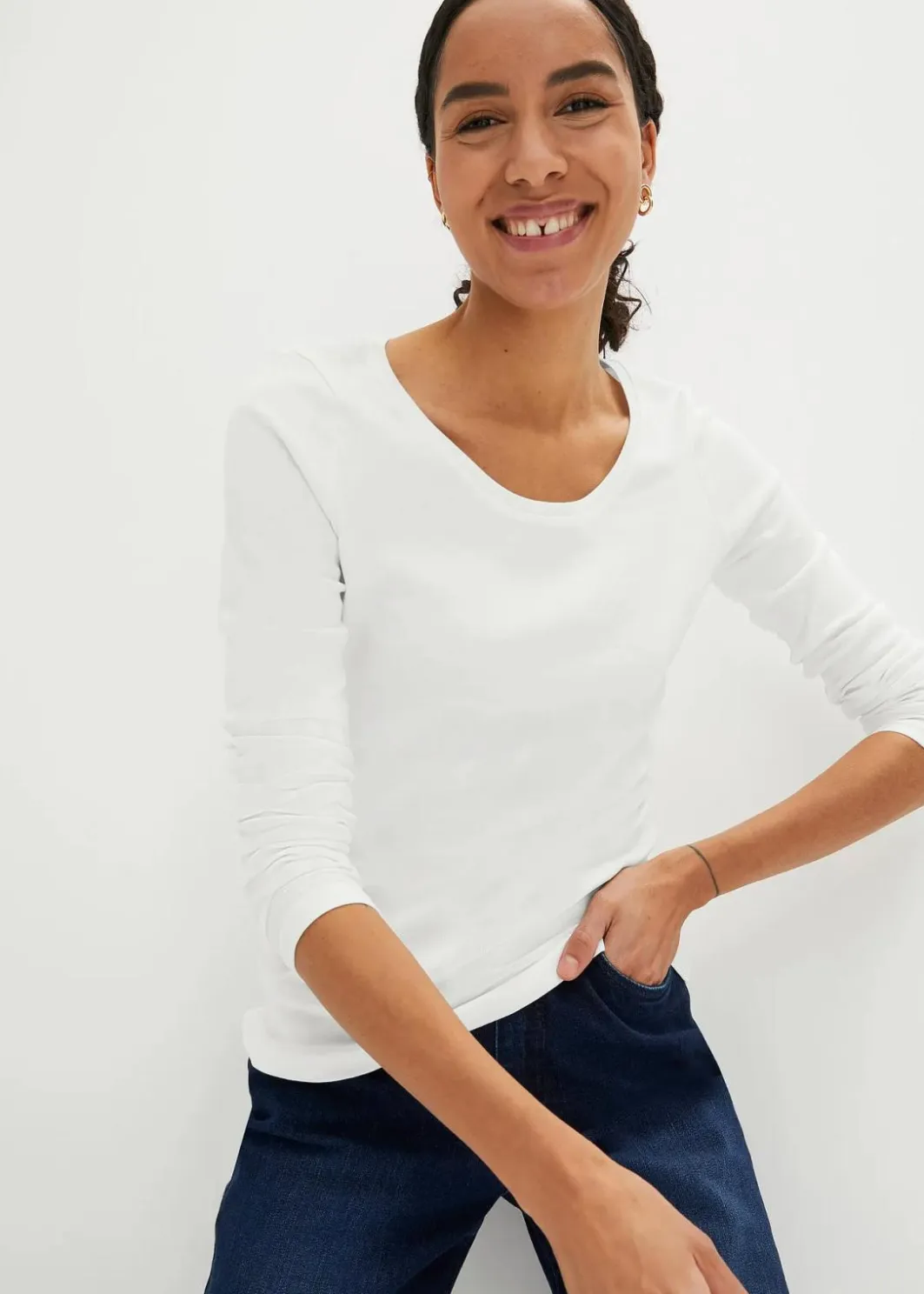 Sale Langarmshirt aus reiner Bio-Baumwolle Damen Shirts & Tops|Basics