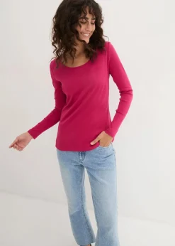 Damen bonprix Shirts & Tops|Basics|Langarmshirt aus reiner Bio-Baumwolle