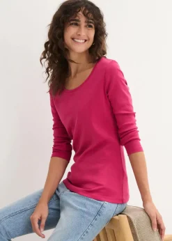 Damen bonprix Shirts & Tops|Basics|Langarmshirt aus reiner Bio-Baumwolle