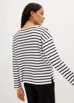 Damen bonprix Shirts & Tops|Basics|Langarmshirt aus reiner Bio-Baumwolle, (2er Pack)