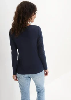 Damen bonprix Shirts & Tops|Basics|Langarmshirt aus reiner Bio-Baumwolle