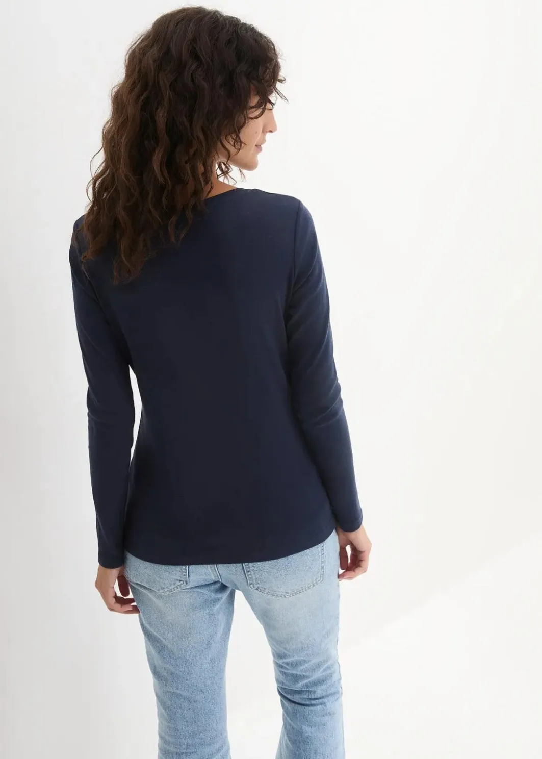 Damen bonprix Shirts & Tops|Basics|Langarmshirt aus reiner Bio-Baumwolle