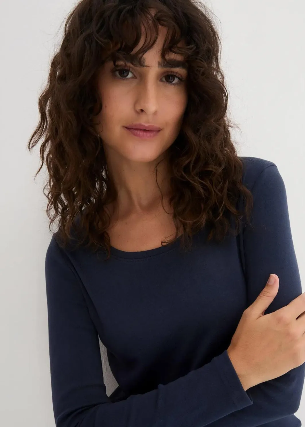 Damen bonprix Shirts & Tops|Basics|Langarmshirt aus reiner Bio-Baumwolle