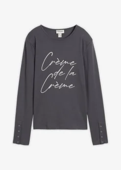 Langarmshirt aus reiner Baumwolle Damen Shirts & Tops|Nachhaltigere Materialien