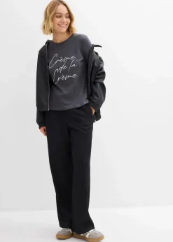 Langarmshirt aus reiner Baumwolle Damen Shirts & Tops|Nachhaltigere Materialien