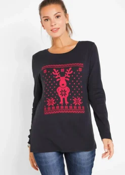 Damen bonprix Shirts & Tops|Langarmshirt aus reiner Baumwolle
