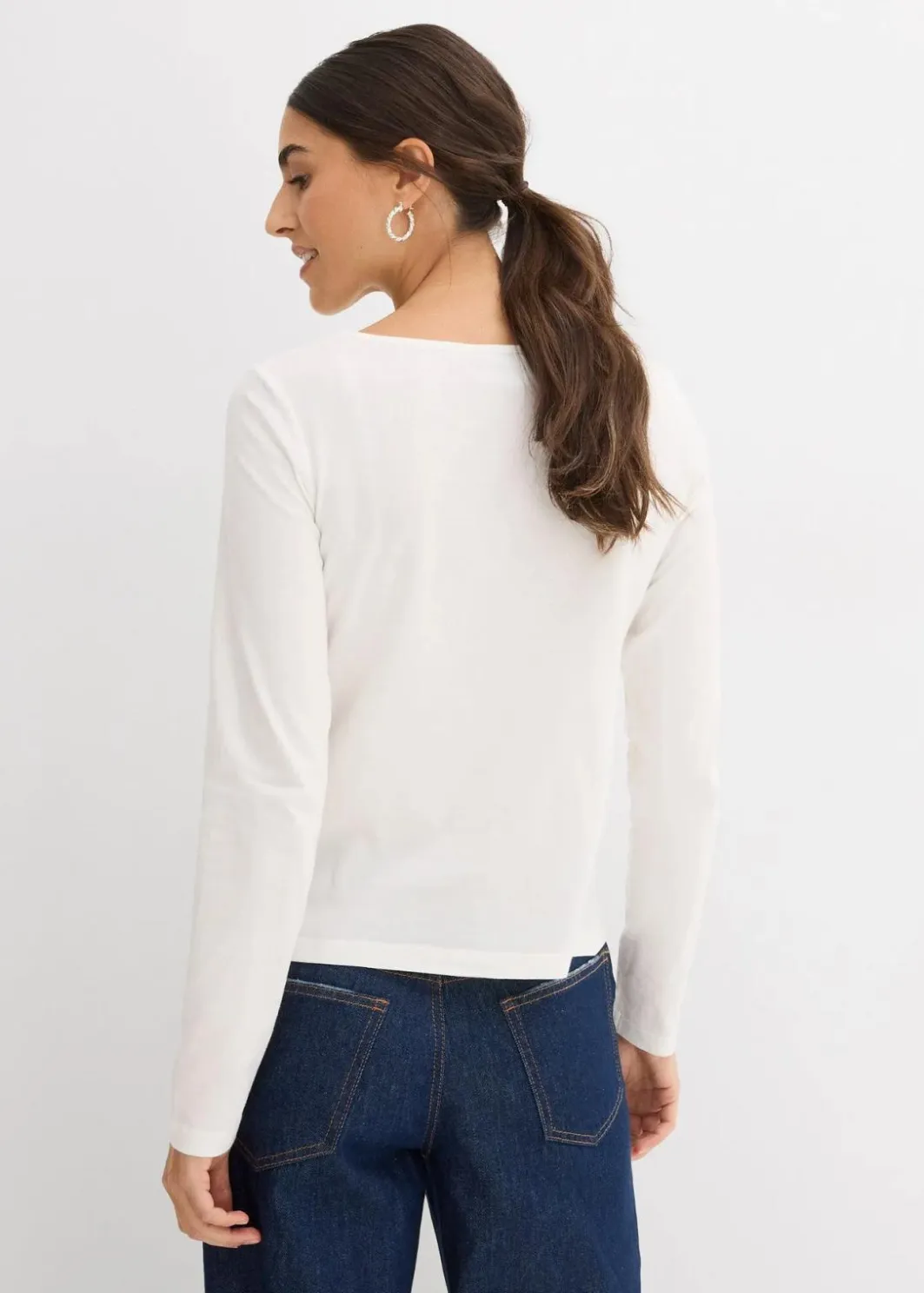 New Langarmshirt aus reiner Baumwolle Damen Shirts & Tops|Nachhaltigere Materialien