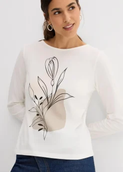 New Langarmshirt aus reiner Baumwolle Damen Shirts & Tops|Nachhaltigere Materialien
