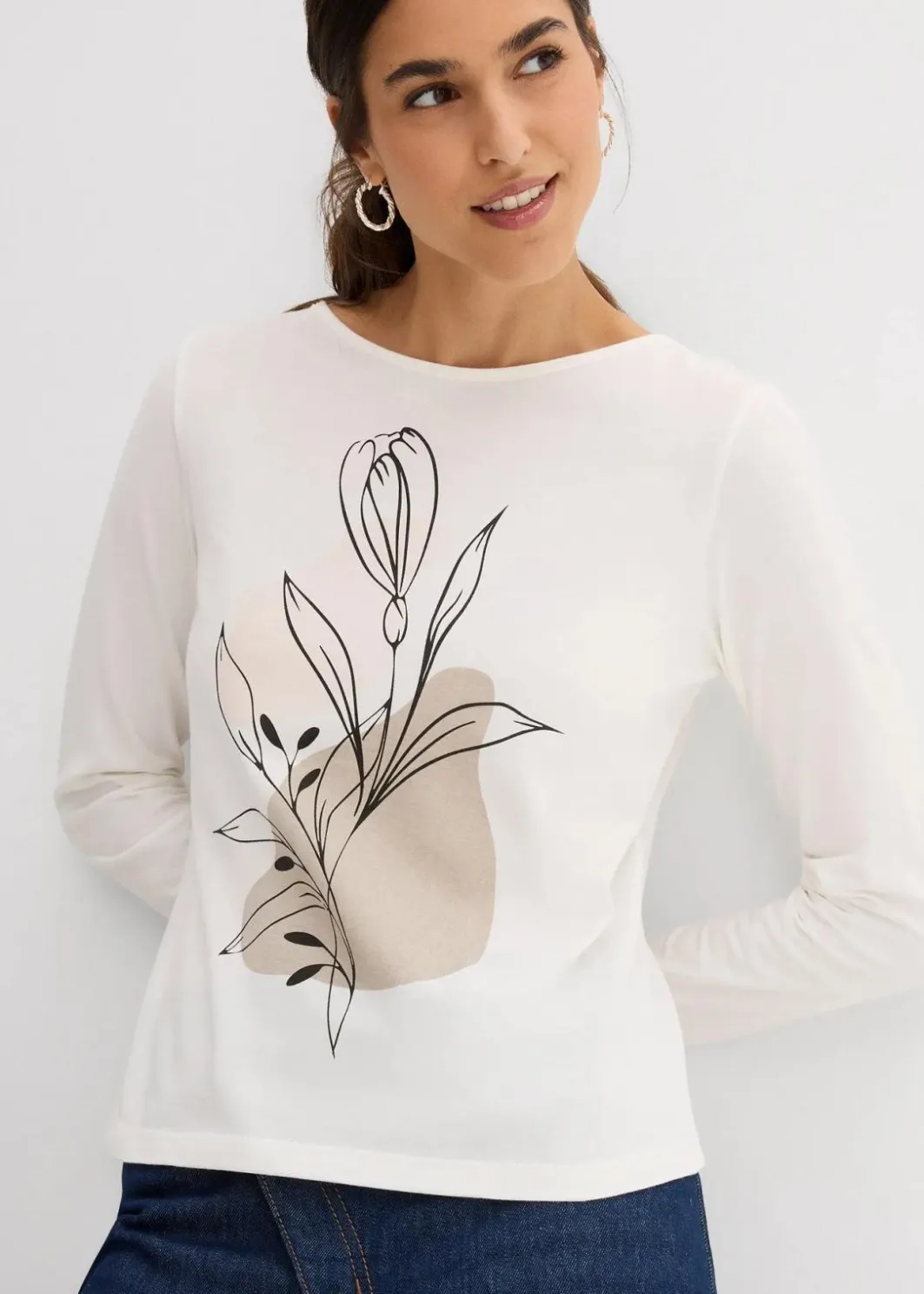 New Langarmshirt aus reiner Baumwolle Damen Shirts & Tops|Nachhaltigere Materialien