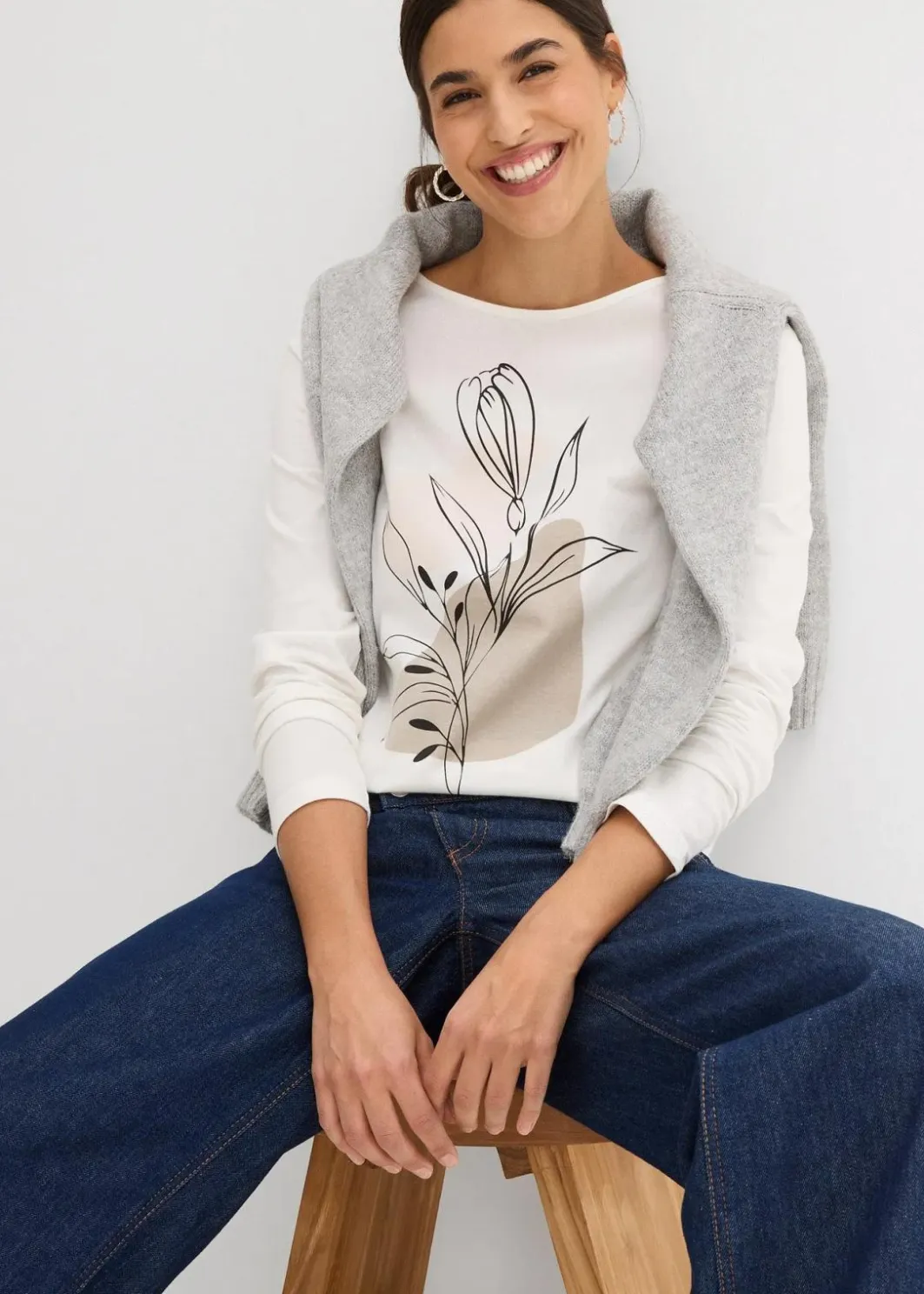 New Langarmshirt aus reiner Baumwolle Damen Shirts & Tops|Nachhaltigere Materialien