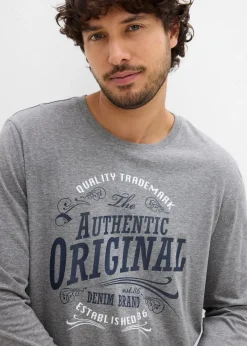 Herren bonprix Shirts & Polos|Große Größen|Langarmshirt aus reiner Bio-Baumwolle (2er Pack)