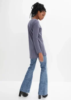 Outlet Langarmshirt aus reiner Baumwolle Damen Shirts & Tops