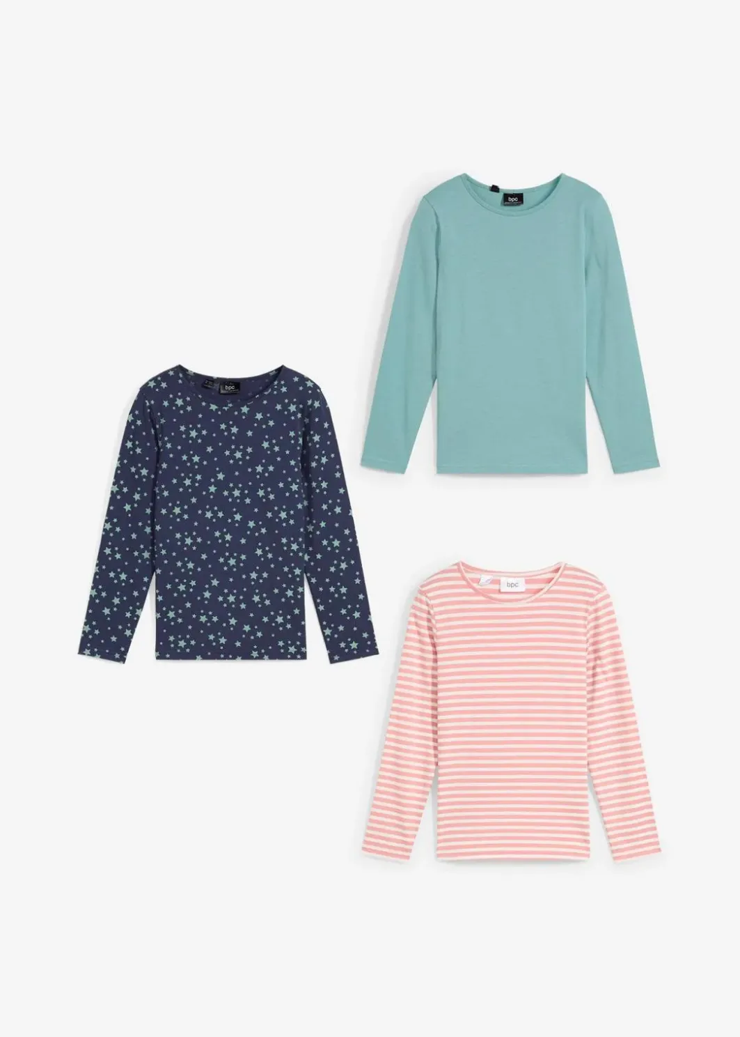 Hot Langarmshirt aus reiner Bio-Baumwolle (3er Pack) Kinder Mädchen 2-8 Jahre·Nachhaltigere Materialien|Mädchen 9-16 Jahre·Nachhaltigere Materialien