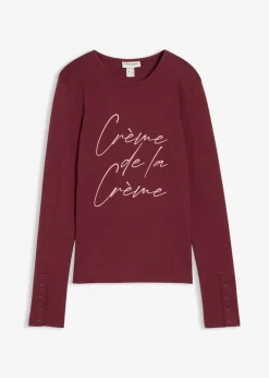 Damen bonprix Nachhaltigere Materialien|Shirts & Tops|Langarmshirt aus reiner Baumwolle