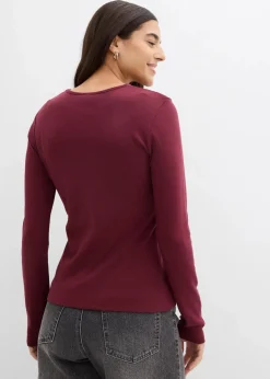 Damen bonprix Nachhaltigere Materialien|Shirts & Tops|Langarmshirt aus reiner Baumwolle