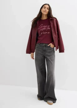 Damen bonprix Nachhaltigere Materialien|Shirts & Tops|Langarmshirt aus reiner Baumwolle