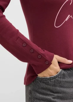 Damen bonprix Nachhaltigere Materialien|Shirts & Tops|Langarmshirt aus reiner Baumwolle
