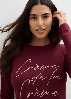 Damen bonprix Nachhaltigere Materialien|Shirts & Tops|Langarmshirt aus reiner Baumwolle