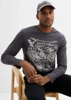 Herren bonprix Shirts & Polos|Langarmshirt aus reiner Bio-Baumwolle