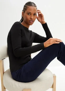 Damen bonprix Shirts & Tops|Basics|Langarmshirt aus reiner Bio-Baumwolle