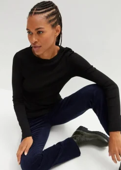 Damen bonprix Shirts & Tops|Basics|Langarmshirt aus reiner Bio-Baumwolle