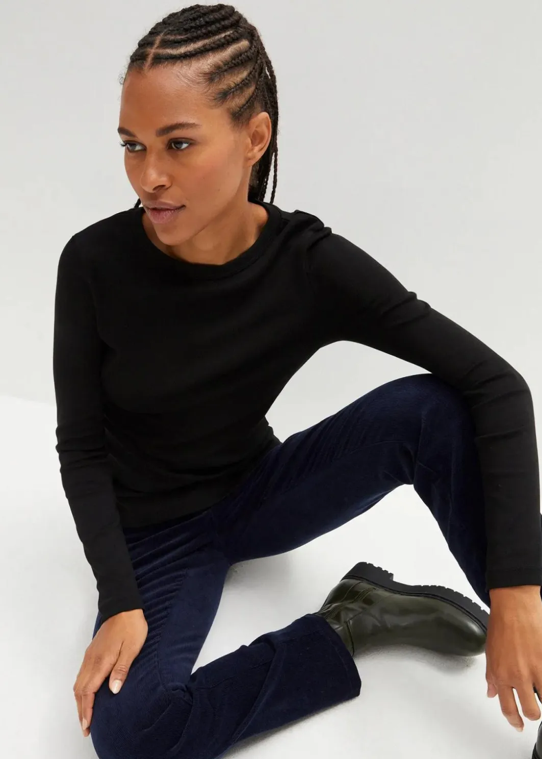 Damen bonprix Shirts & Tops|Basics|Langarmshirt aus reiner Bio-Baumwolle