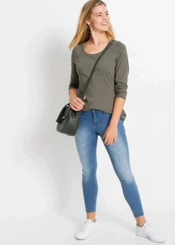 Clearance Langarmshirt aus reiner Baumwolle Damen Shirts & Tops