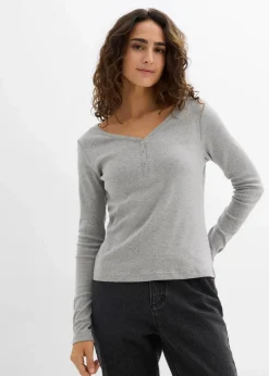 Damen bonprix Shirts & Tops|Basics|Langarmshirt aus reiner Bio-Baumwolle