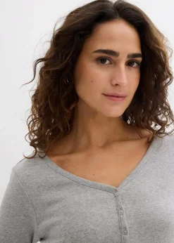 Damen bonprix Shirts & Tops|Basics|Langarmshirt aus reiner Bio-Baumwolle