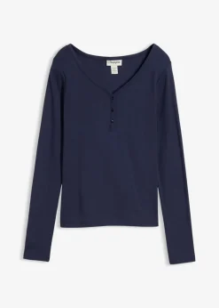 Damen bonprix Bekleidung·Röcke|Nachhaltigere Materialien|Langarmshirt aus reiner Bio-Baumwolle