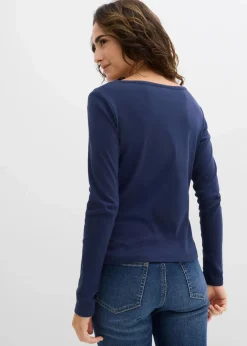 Damen bonprix Bekleidung·Röcke|Nachhaltigere Materialien|Langarmshirt aus reiner Bio-Baumwolle