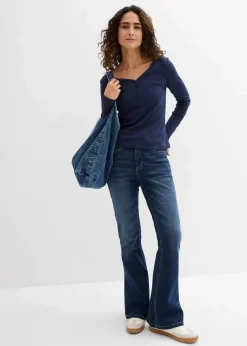 Damen bonprix Bekleidung·Röcke|Nachhaltigere Materialien|Langarmshirt aus reiner Bio-Baumwolle