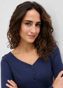 Damen bonprix Bekleidung·Röcke|Nachhaltigere Materialien|Langarmshirt aus reiner Bio-Baumwolle