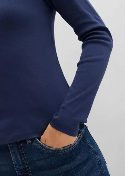 Damen bonprix Bekleidung·Röcke|Nachhaltigere Materialien|Langarmshirt aus reiner Bio-Baumwolle