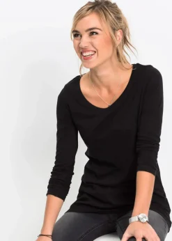 Damen bonprix Shirts & Tops|Langarmshirt aus reiner Baumwolle
