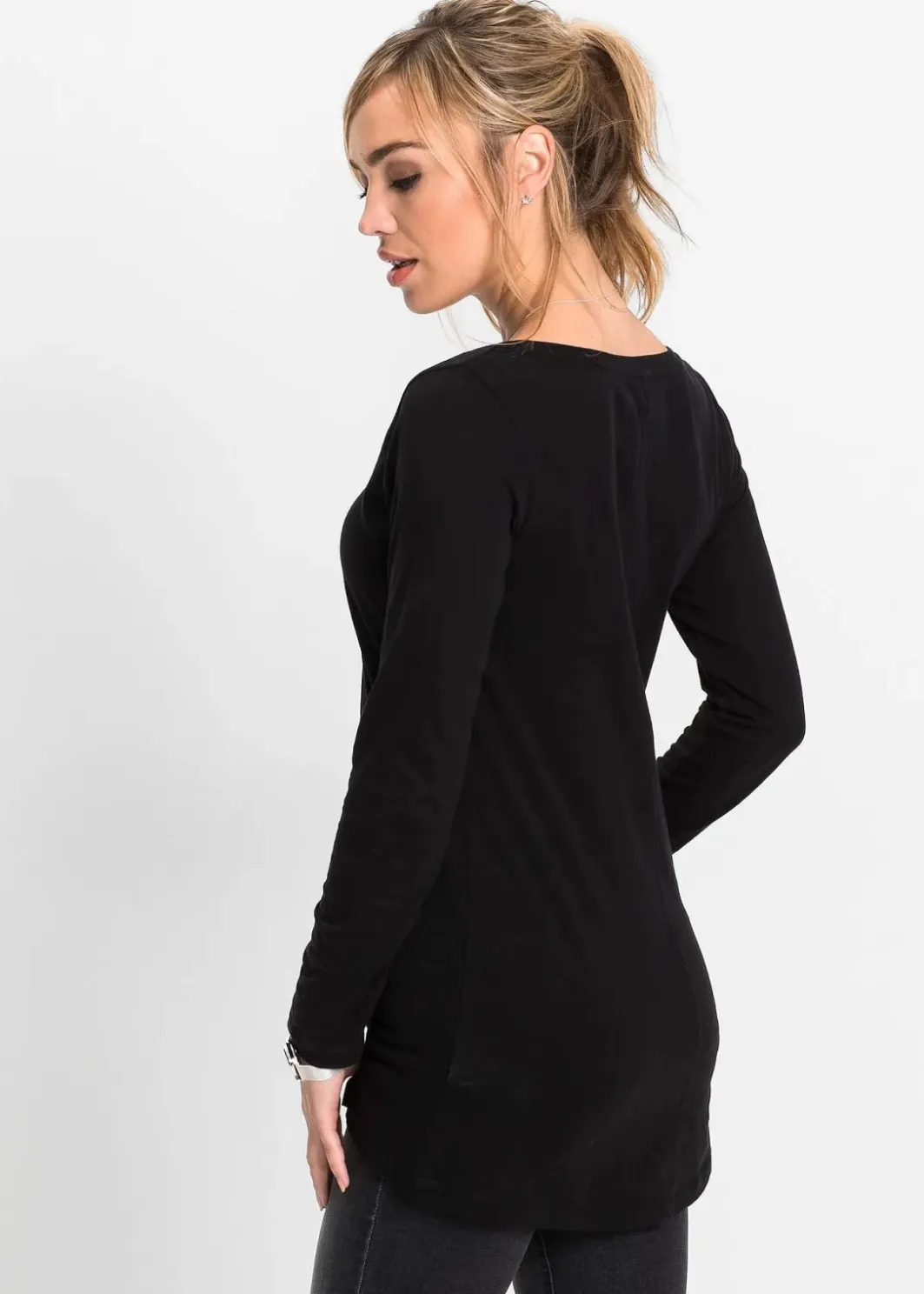 Damen bonprix Shirts & Tops|Langarmshirt aus reiner Baumwolle