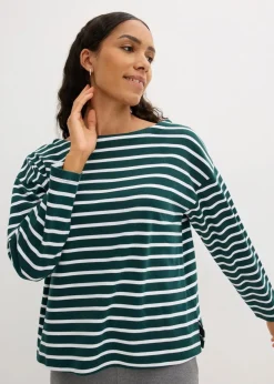 Damen bonprix Bekleidung·Röcke|Nachhaltigere Materialien|Langarmshirt aus reiner Bio-Baumwolle, (2er Pack)