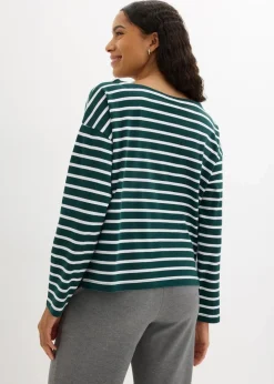 Damen bonprix Bekleidung·Röcke|Nachhaltigere Materialien|Langarmshirt aus reiner Bio-Baumwolle, (2er Pack)