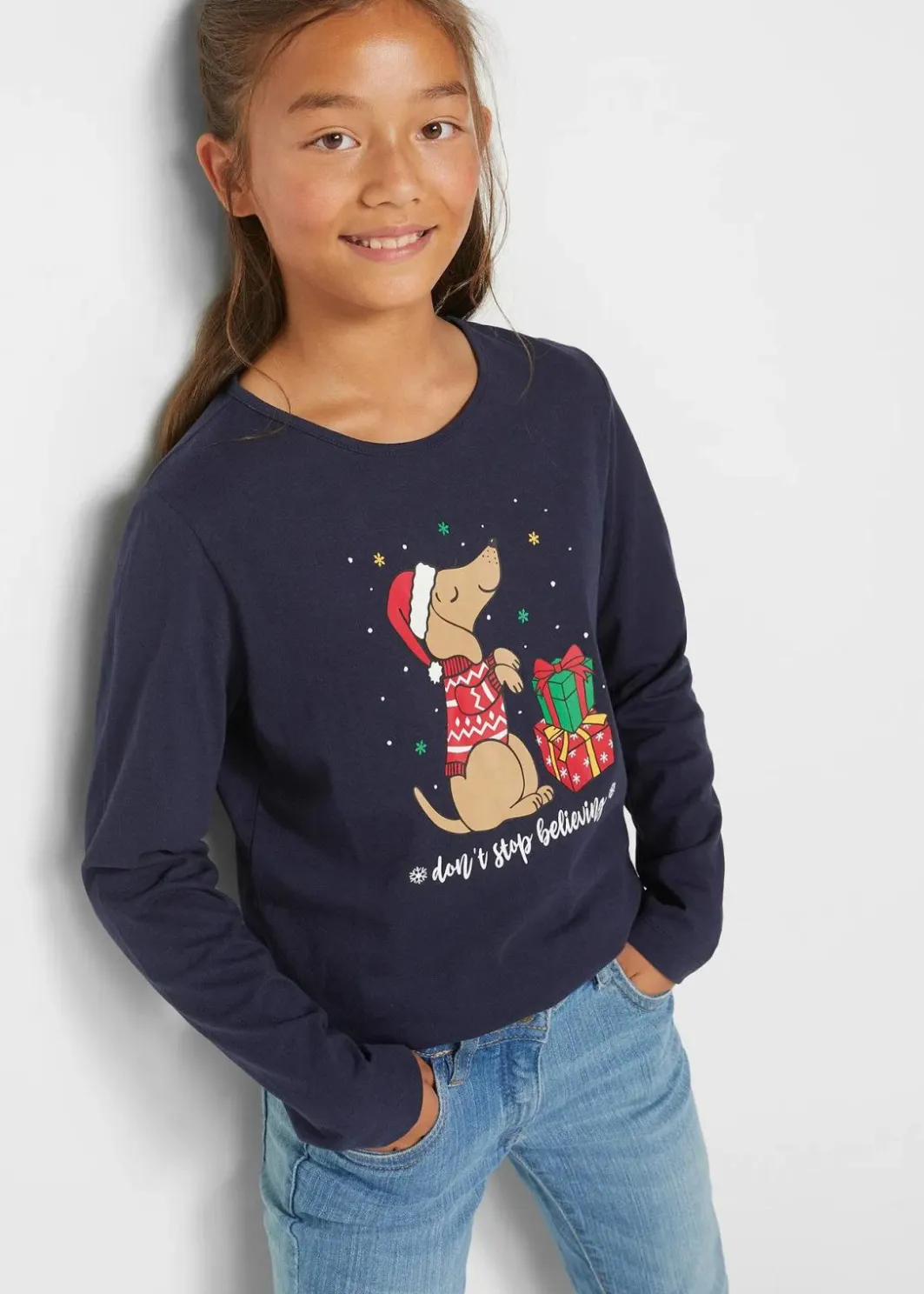 Kinder bonprix Mädchen 2-8 Jahre·Nachhaltigere Materialien|Mädchen 9-16 Jahre·Nachhaltigere Materialien|Langarmshirt aus reiner Bio-Baumwolle (2er Pack)