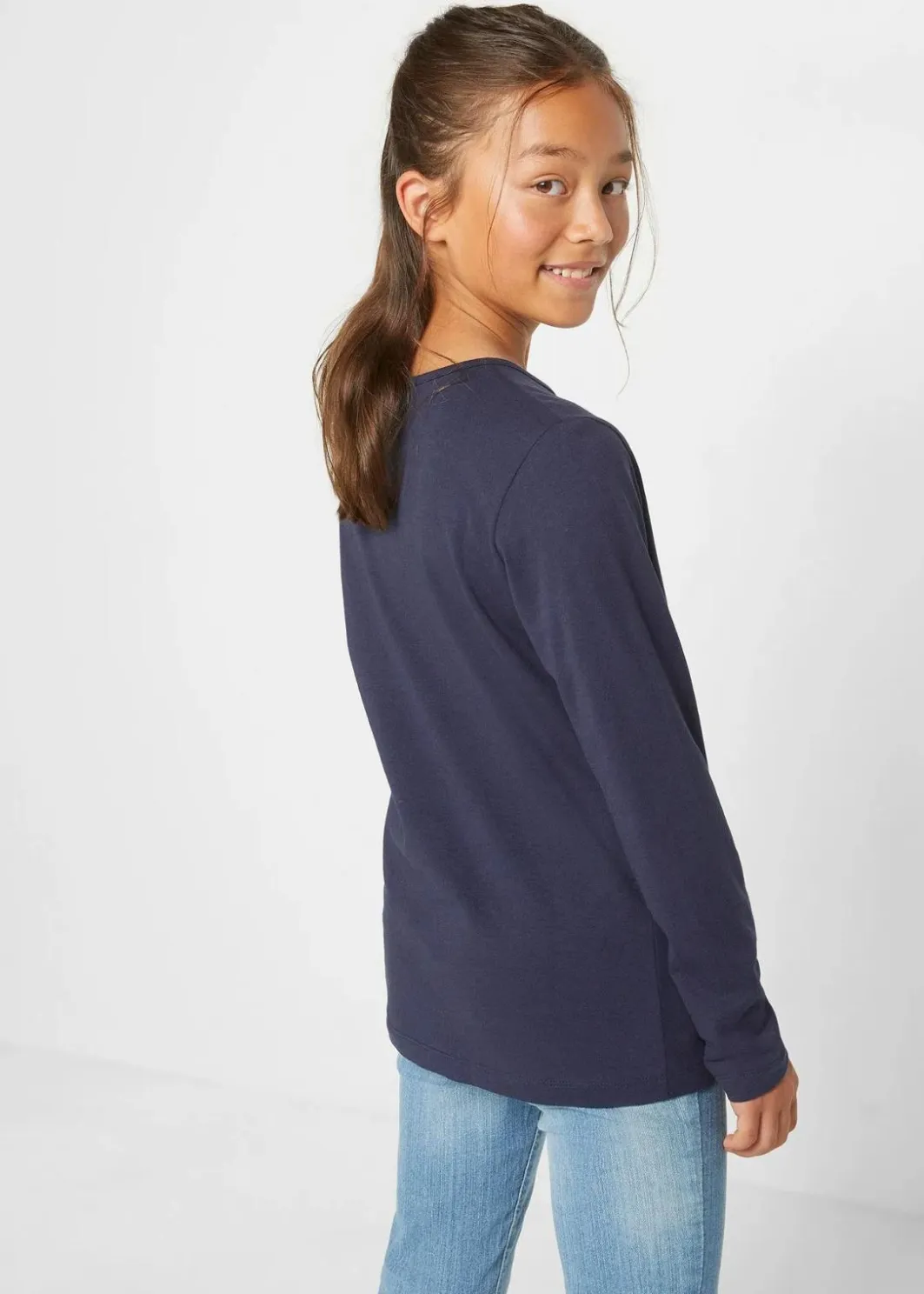 Kinder bonprix Mädchen 2-8 Jahre·Nachhaltigere Materialien|Mädchen 9-16 Jahre·Nachhaltigere Materialien|Langarmshirt aus reiner Bio-Baumwolle (2er Pack)