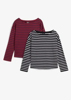 Clearance Langarmshirt aus reiner Bio-Baumwolle, (2er Pack) Damen Shirts & Tops|Basics