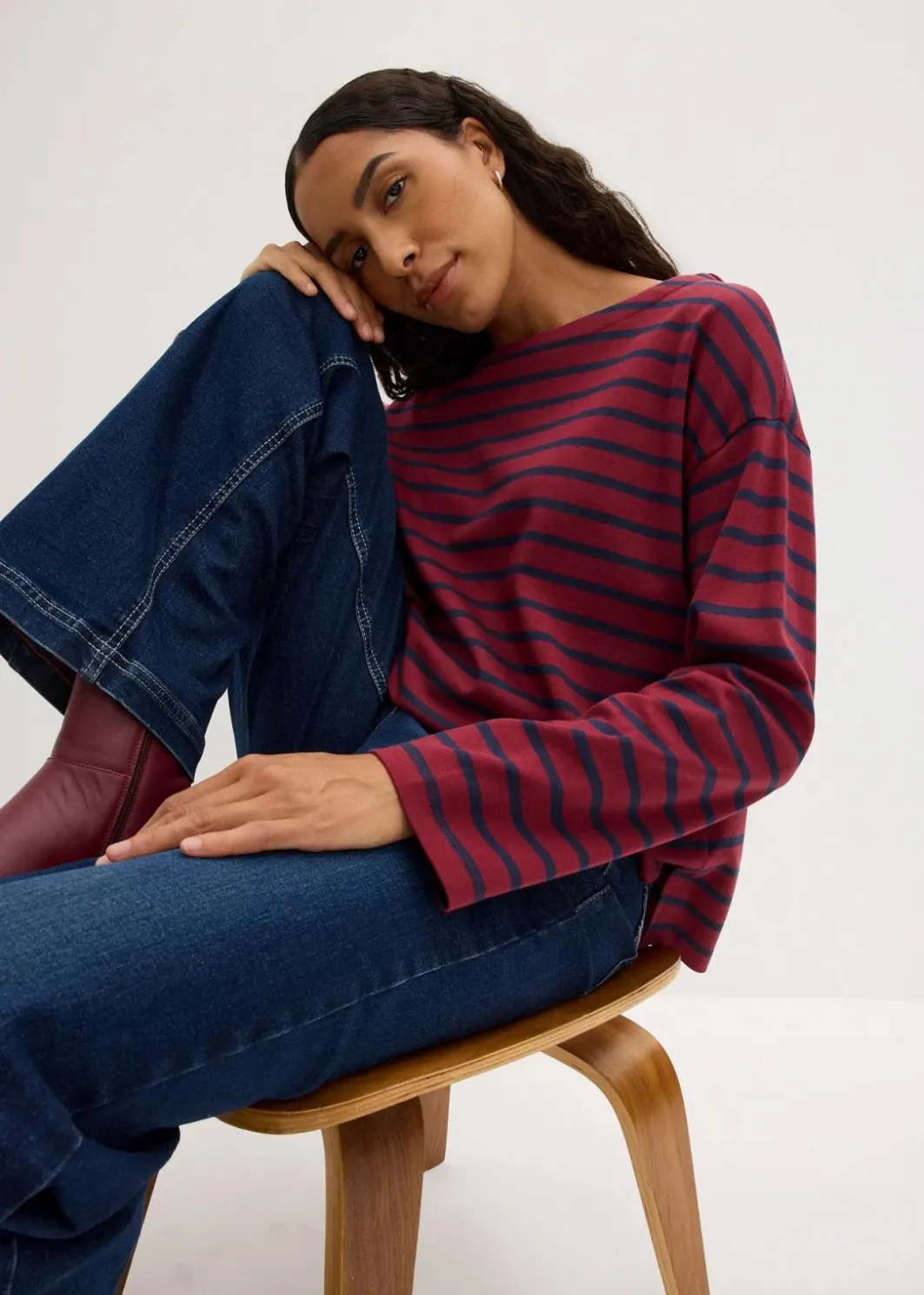 Clearance Langarmshirt aus reiner Bio-Baumwolle, (2er Pack) Damen Shirts & Tops|Basics