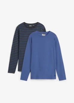 Kinder bonprix Jungen 9-16 Jahre·Mehrfachpacks|Jungen 9-16 Jahre·Shirts|Langarmshirt aus reiner Bio-Baumwolle (2er Pack)