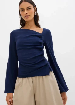 Langarmshirt aus Rippe Damen Shirts & Tops