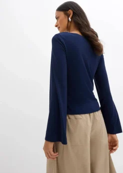 Langarmshirt aus Rippe Damen Shirts & Tops