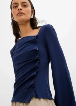 Langarmshirt aus Rippe Damen Shirts & Tops